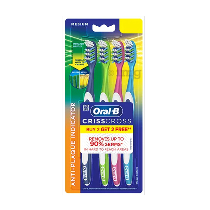 Oral-B Tooth Brush Crisscross Buy 2 Get 2 Free Medium